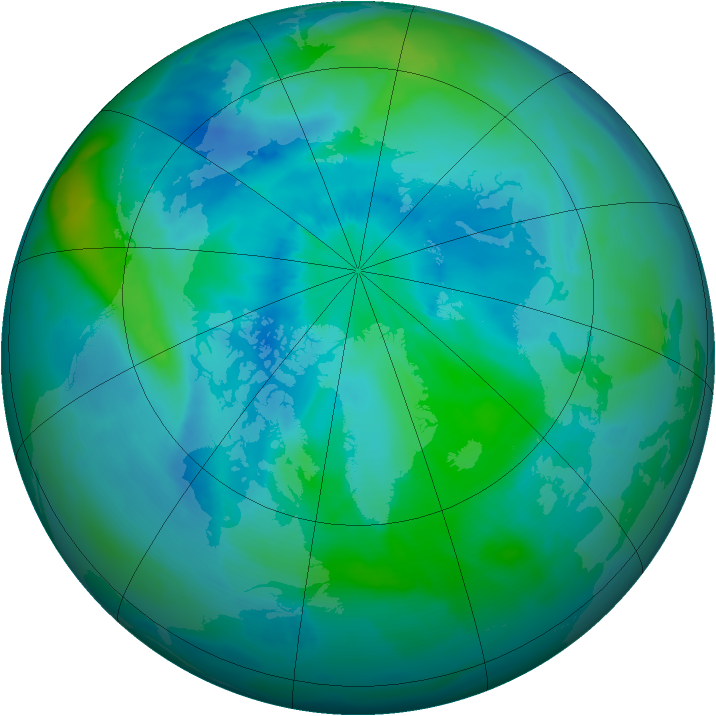 Arctic ozone map for 09 September 2011